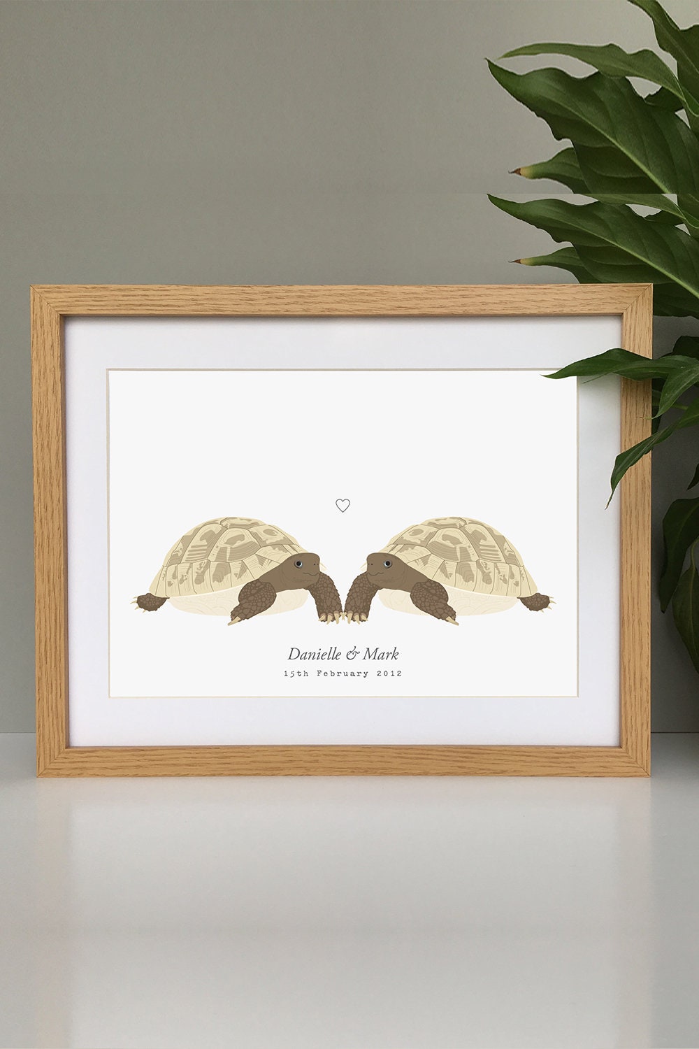 Tortoise couple personalised print