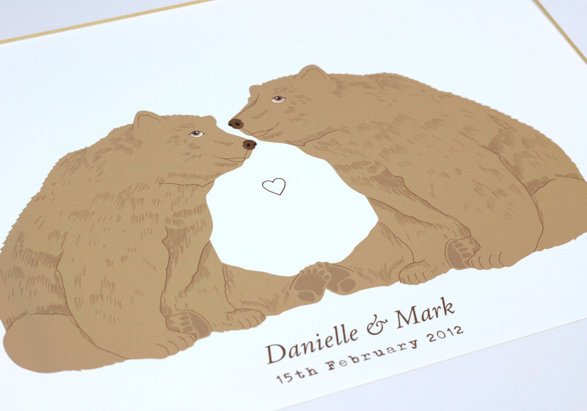 Bear couple personalised print