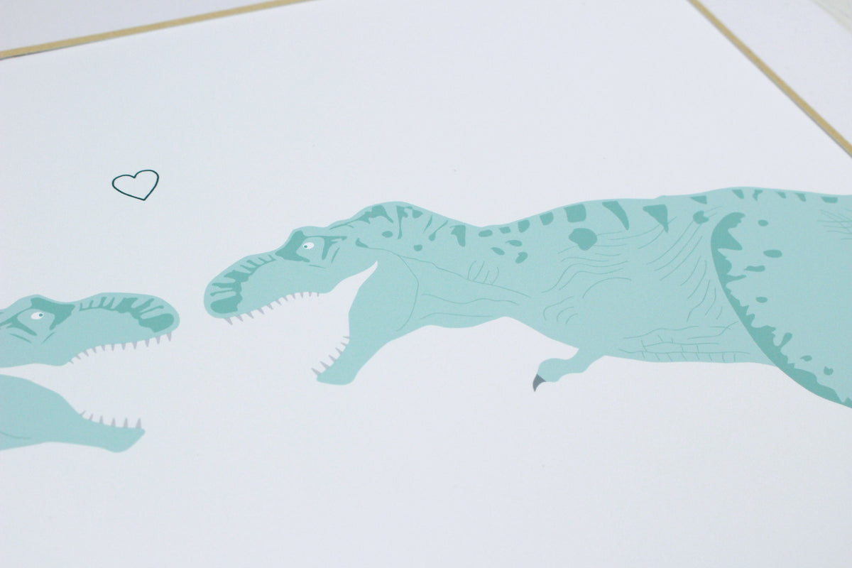 Dinosaur couple personalised print
