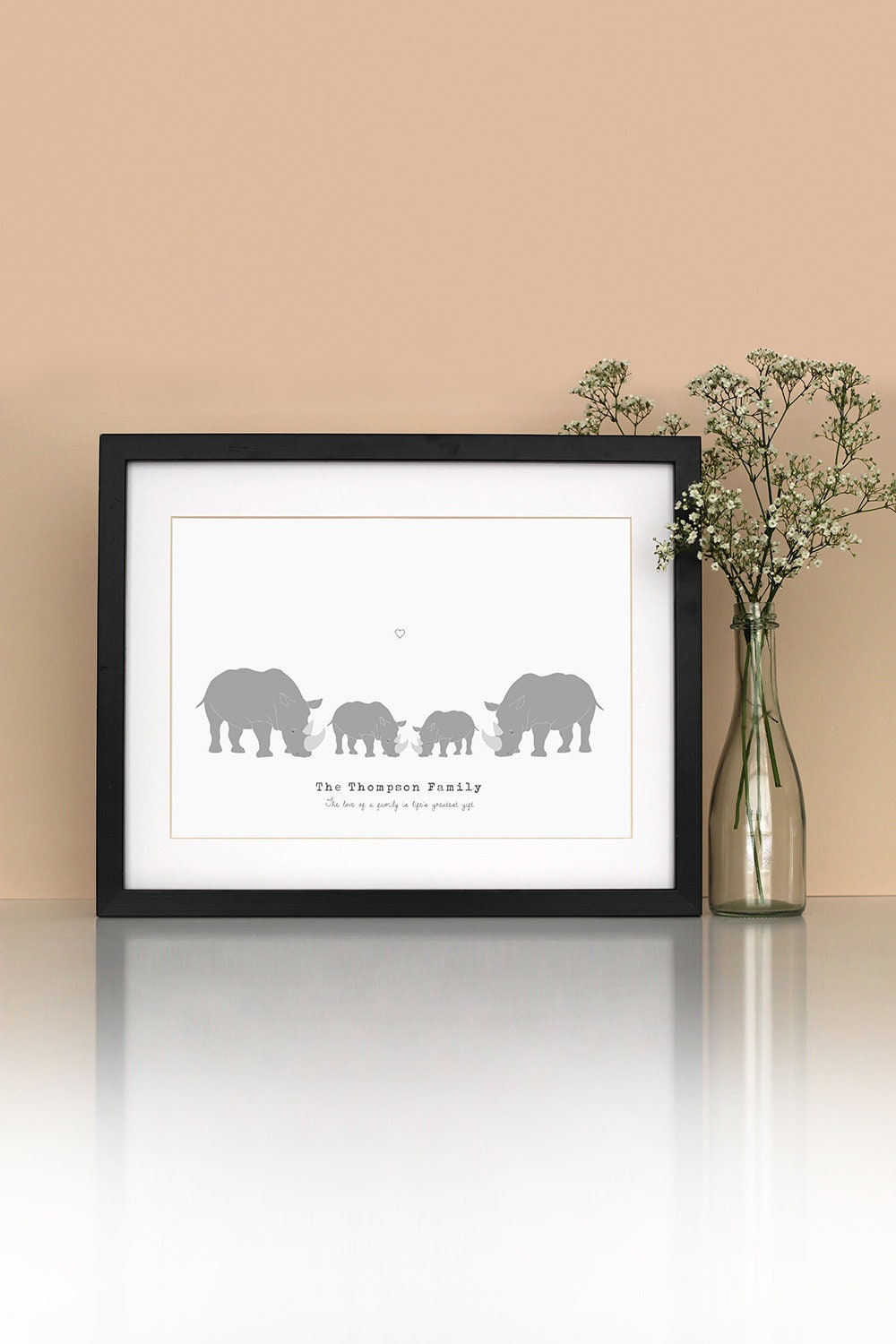 Personalised Family Print Rhino