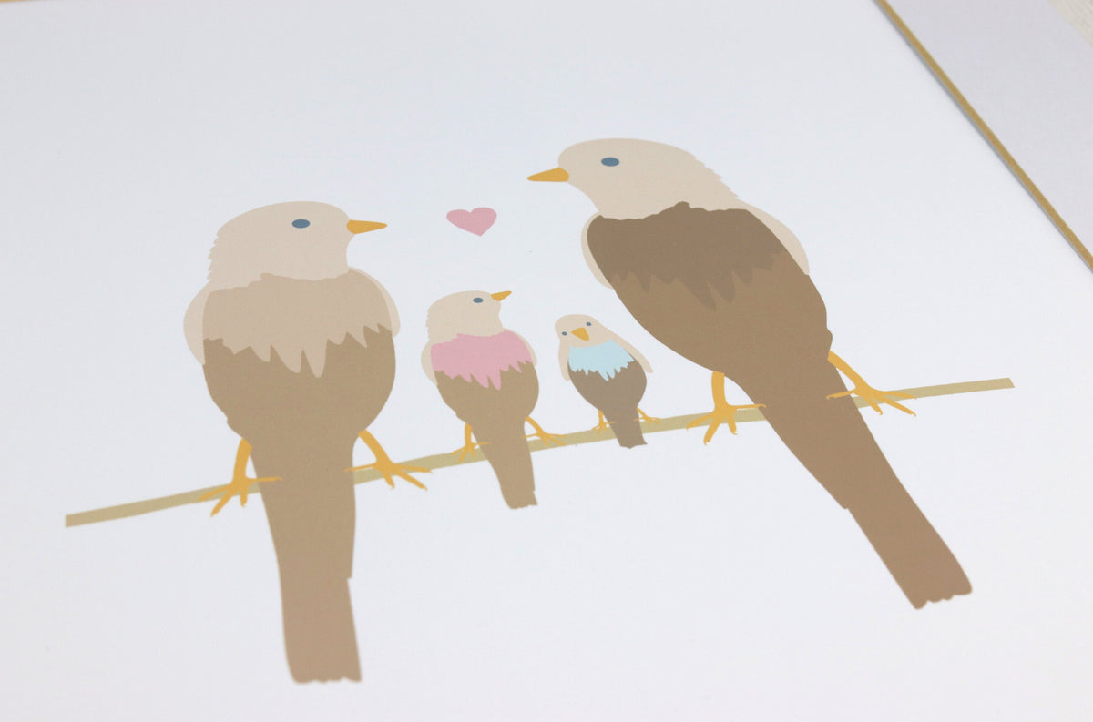 Family Personalised Print Birds