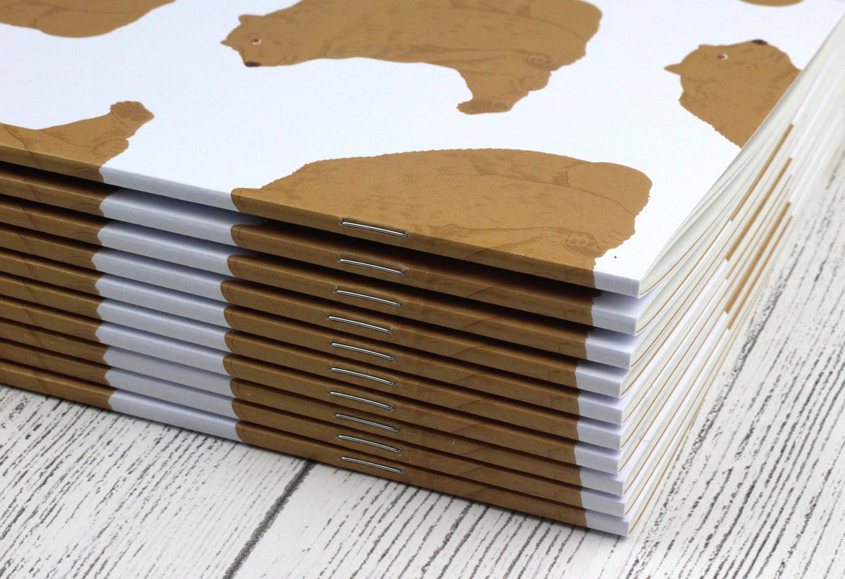 Bear A5 notebook - plain or lined pages