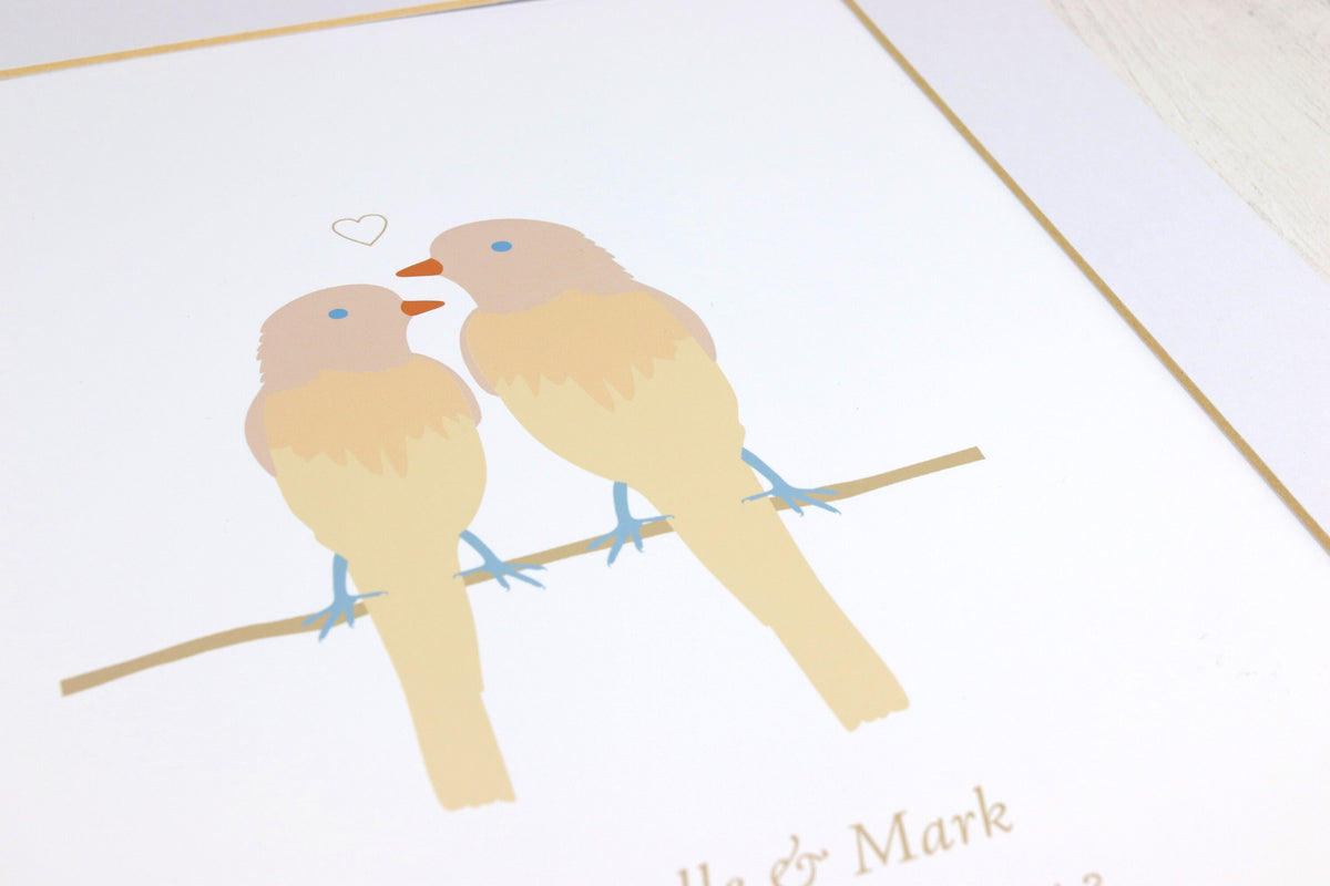 Bird couple personalised print