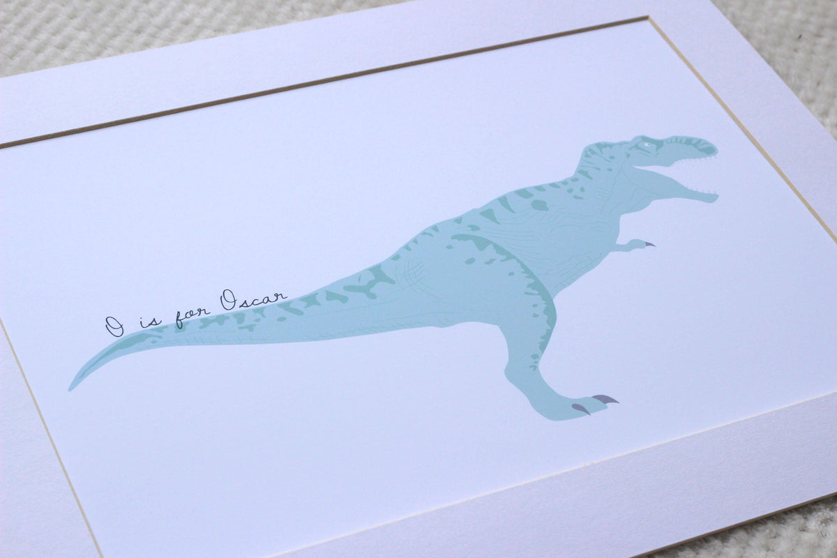 Nursery name print dinosaur