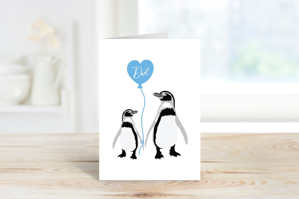 Dad penguin card