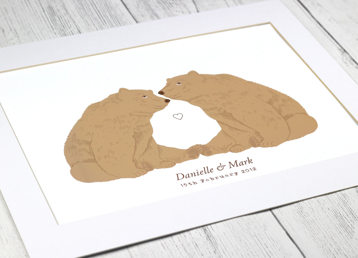 Bear couple personalised print