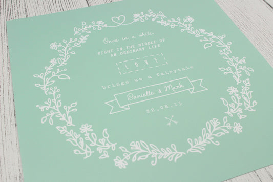Personalised wedding print