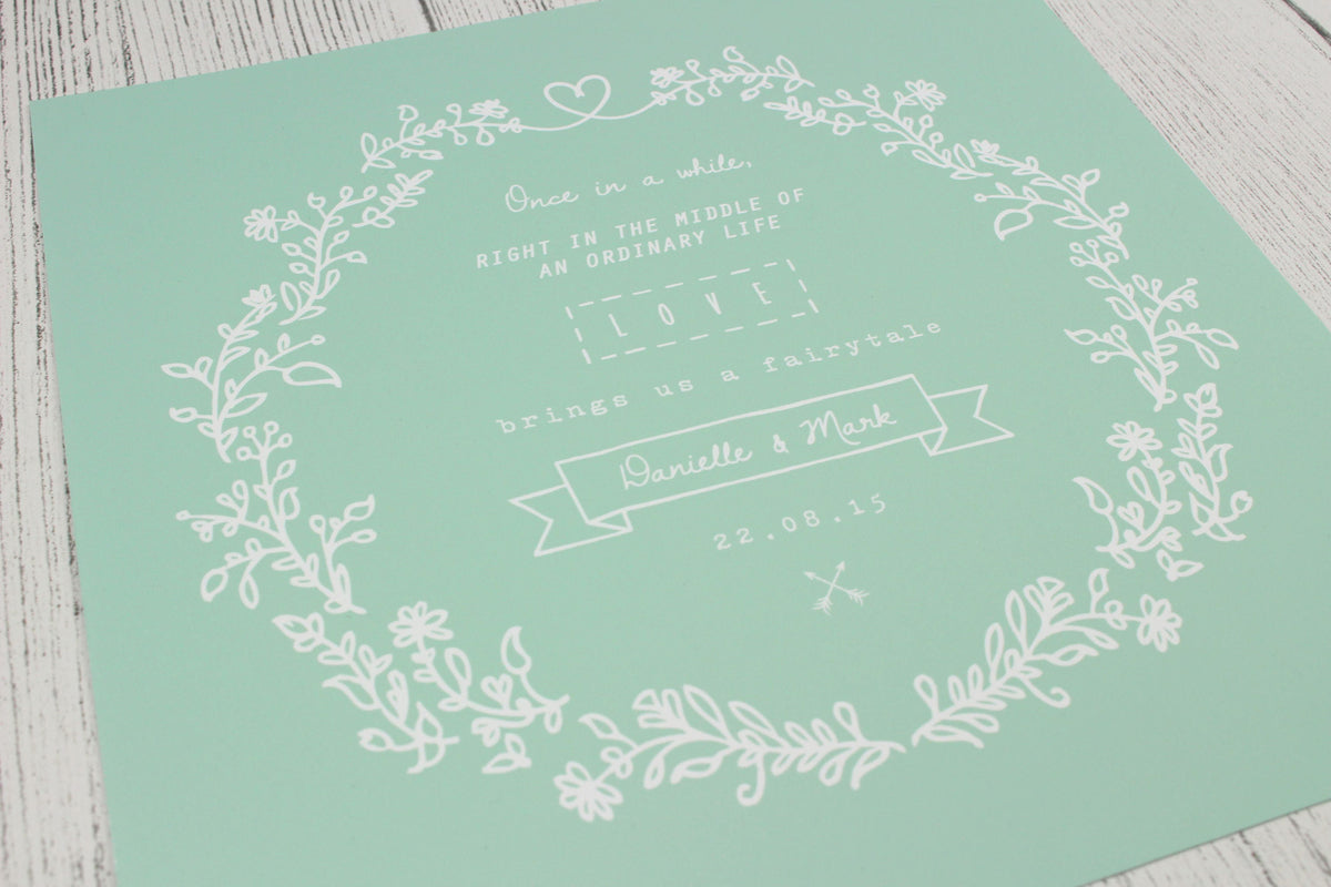Personalised wedding print