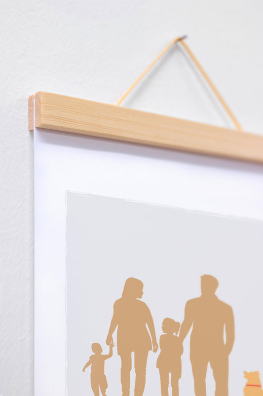 Wooden poster hanger frame