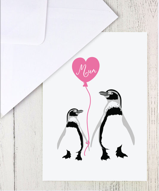 Mum penguin card