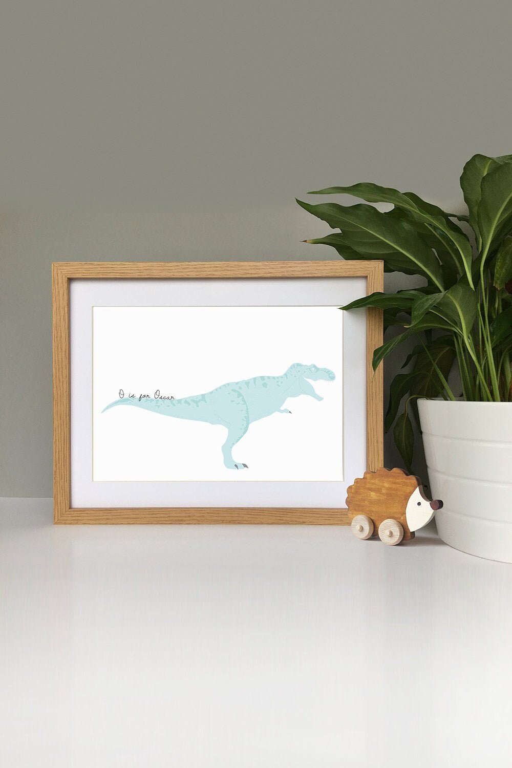 Nursery name print dinosaur