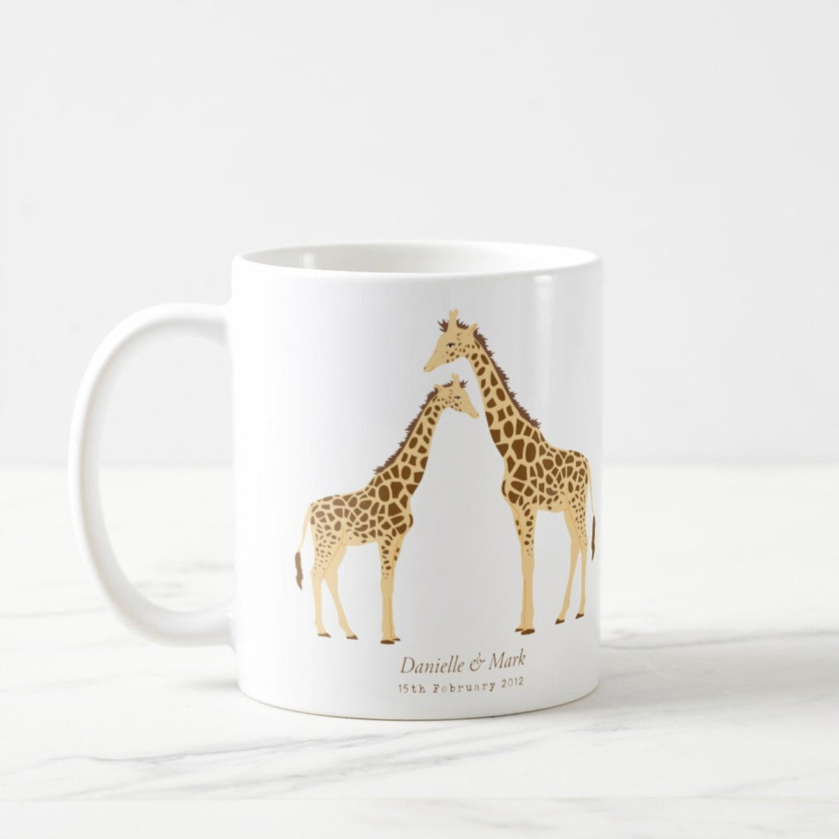 Personalised giraffe mug