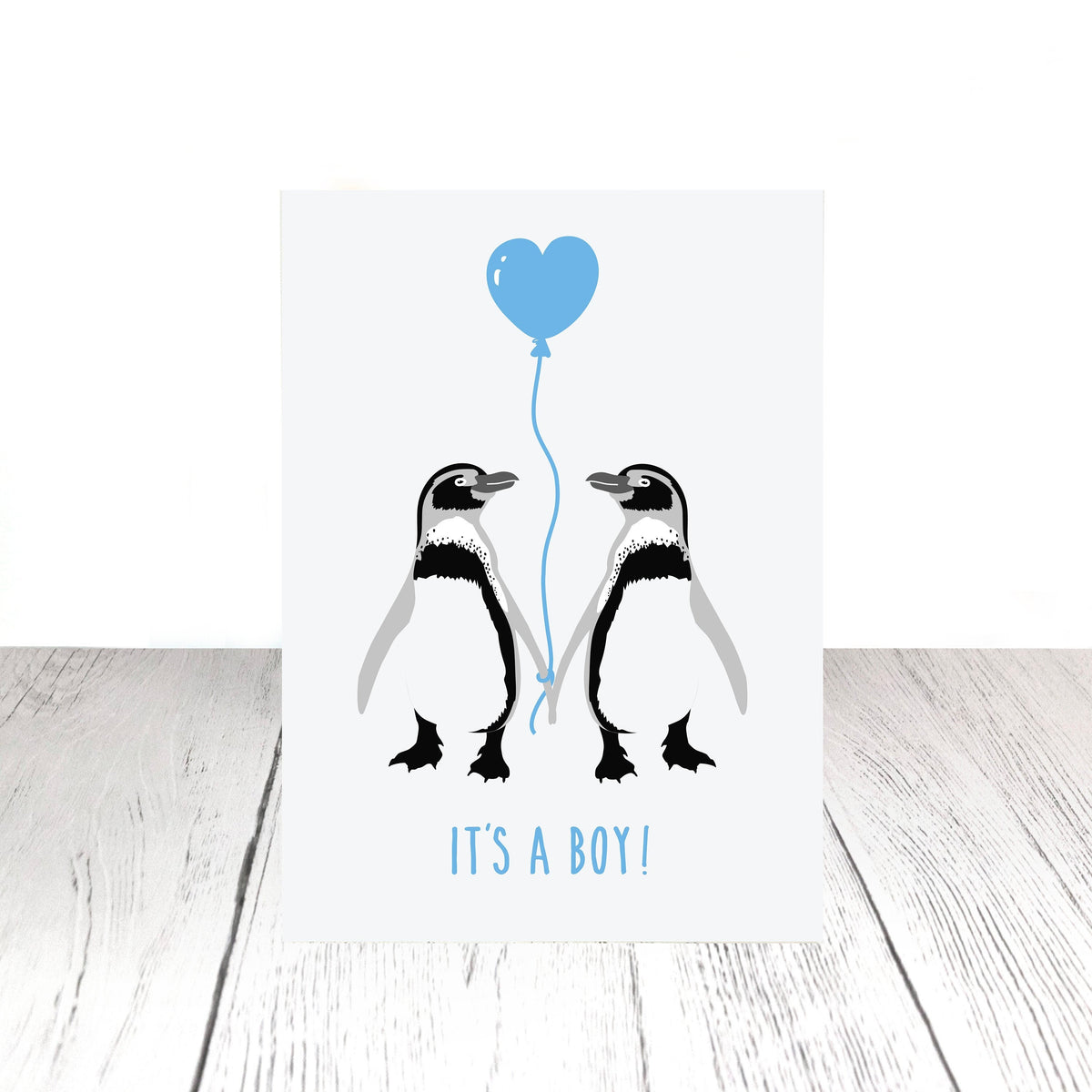 Baby boy card penguin