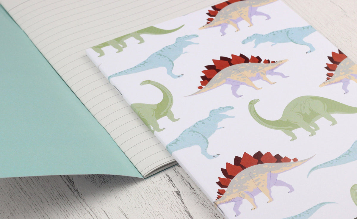 Dinosaur A5 notebook - plain or lined pages
