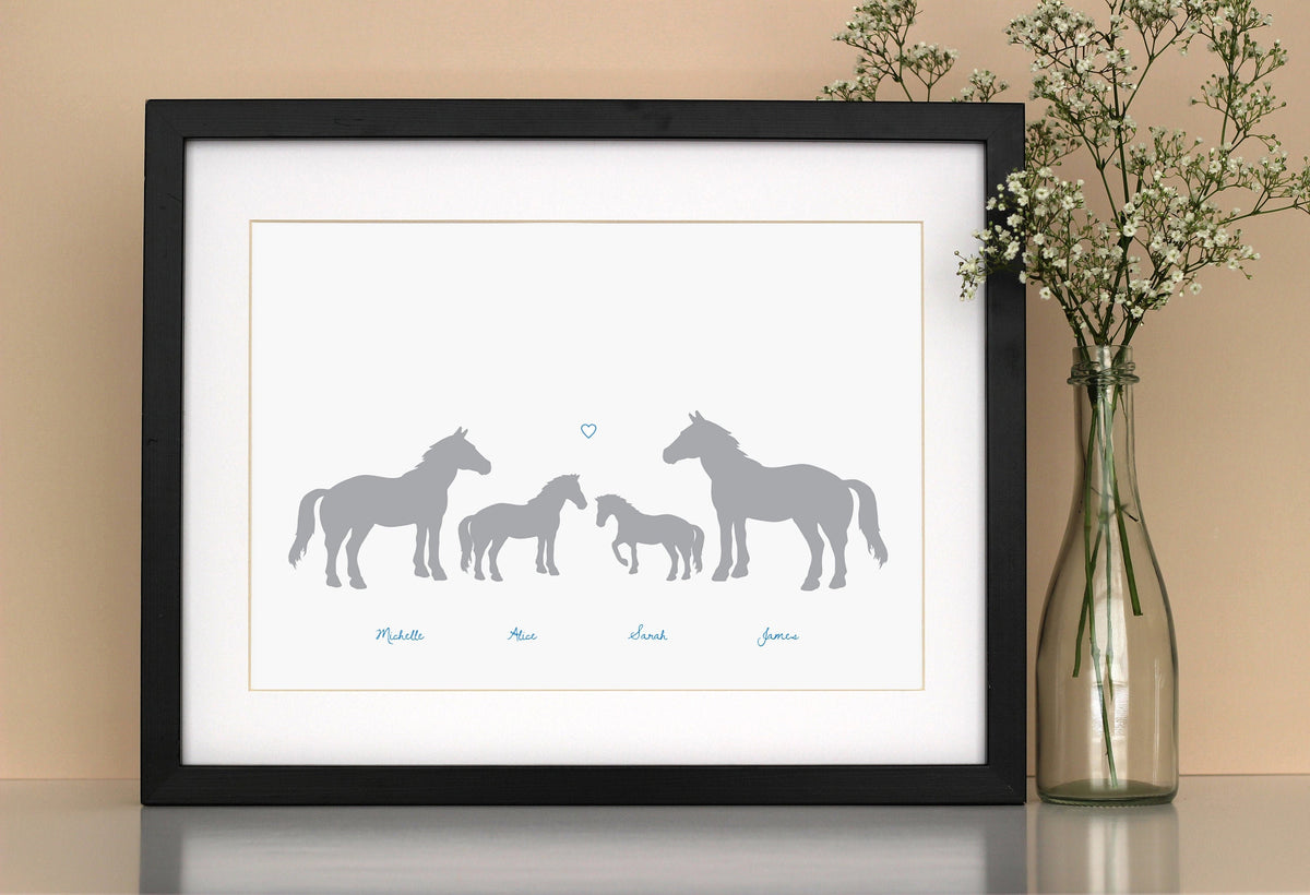 Family Print Horses, Horse Gift