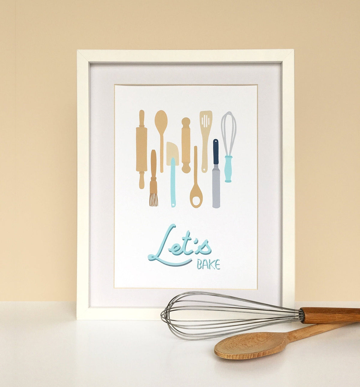 Kitchen wall art print for food lovers and bakers.