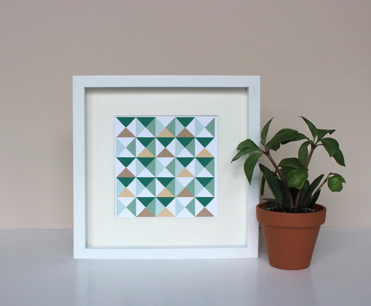 Geometric Triangle Art Print Set: Scandinavian Wall Decor