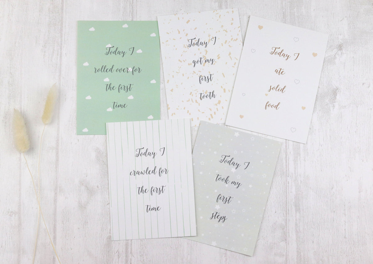 Baby milestone cards neutral colours