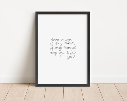 Handwritten Note Keepsake, Handwritten Art Print