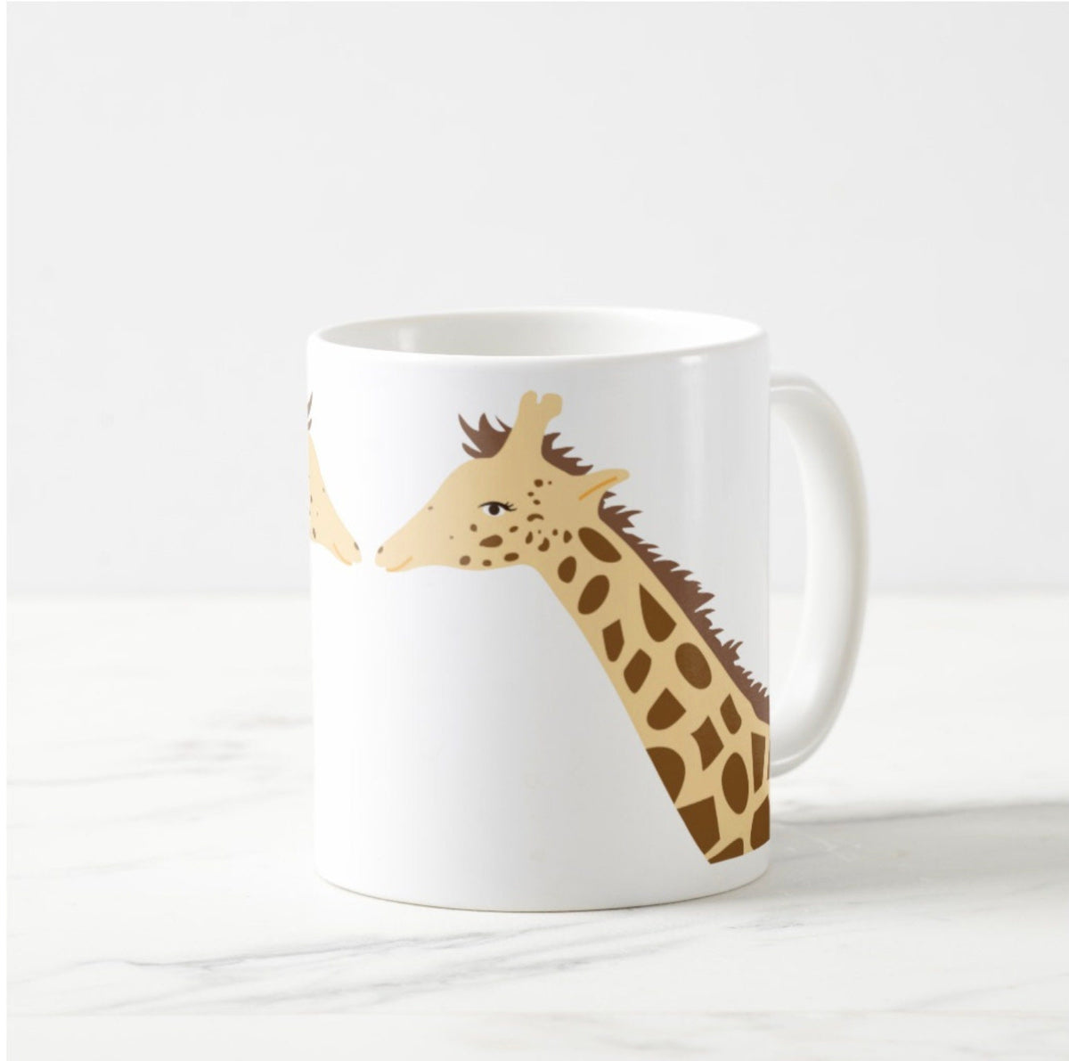 Giraffe Couple Mug: Giraffes in Love, Handmade Ceramic Mug