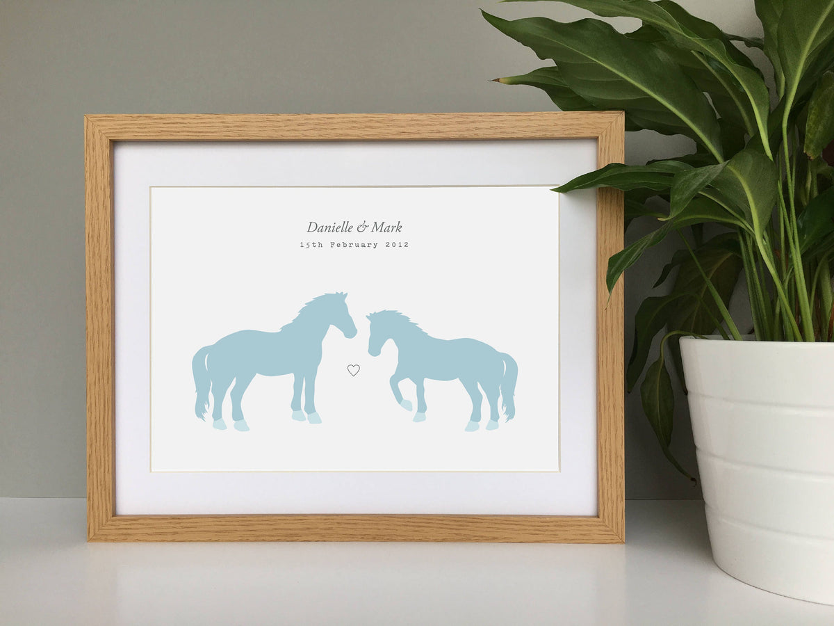 Horse couple personalised print