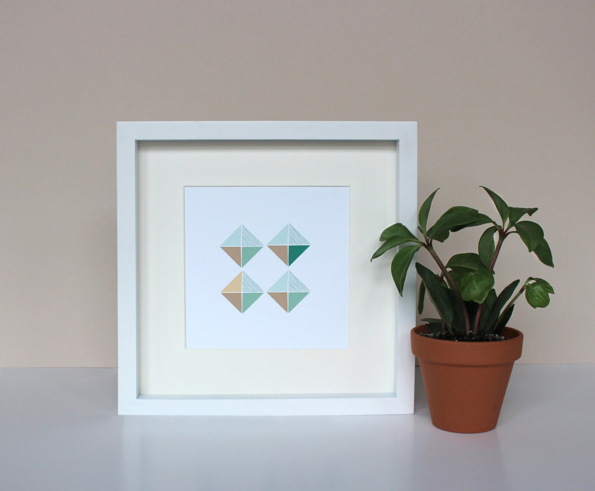 Geometric Triangle Art Print Set: Scandinavian Wall Decor