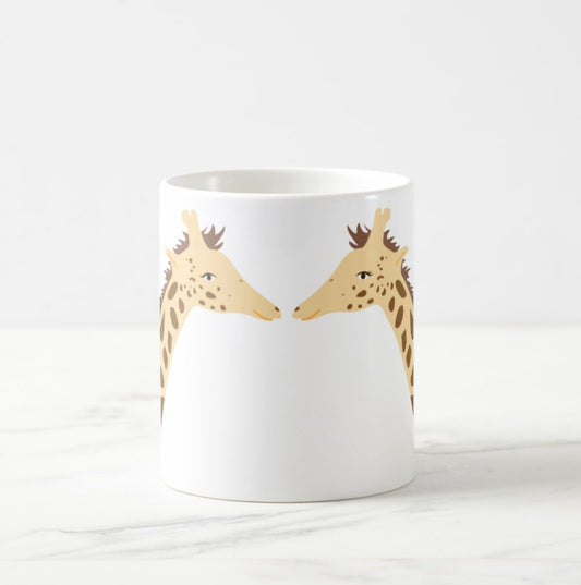 Giraffe Couple Mug: Giraffes in Love, Handmade Ceramic Mug