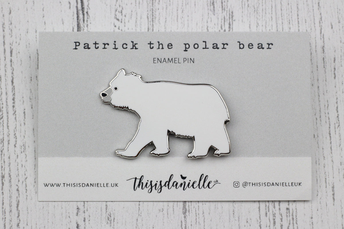 Polar bear enamel pin badge