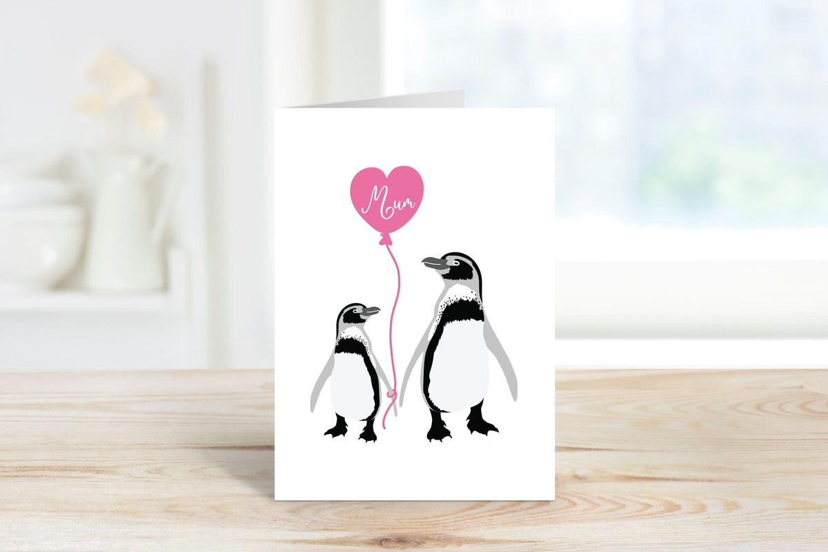 Mum penguin card