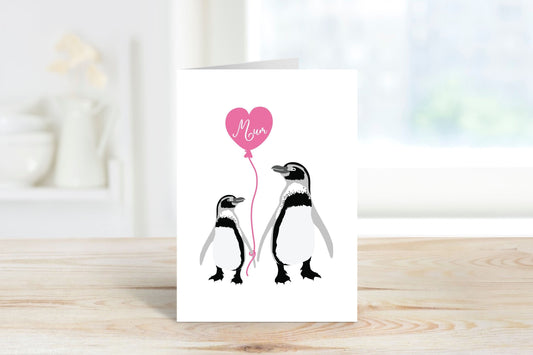 Mum penguin card