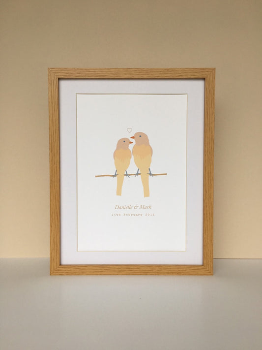 Bird couple personalised print