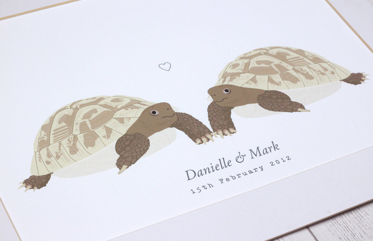 Tortoise couple personalised print