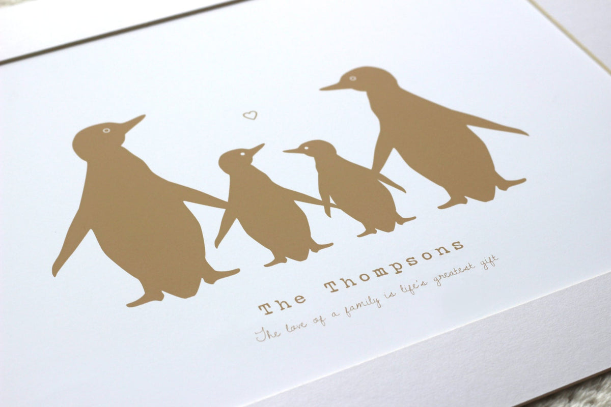 Penguin Personalised Family Print