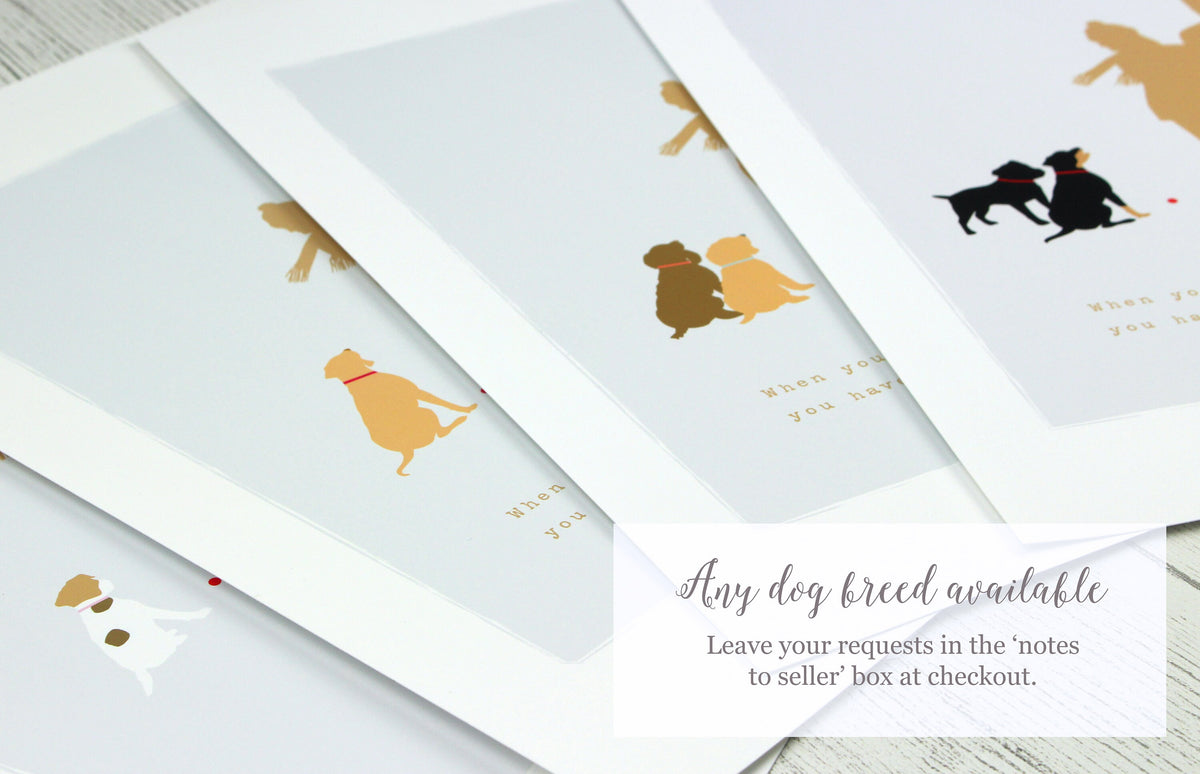 Personalised Family Dog Portrait Print, Custom Silhouettes, Fine Art Paper (A4/A3)