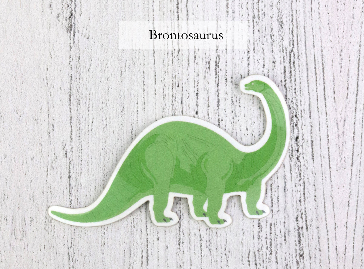 Glossy Dinosaur Stickers: T-Rex, Brontosaurus, Stegosaurus