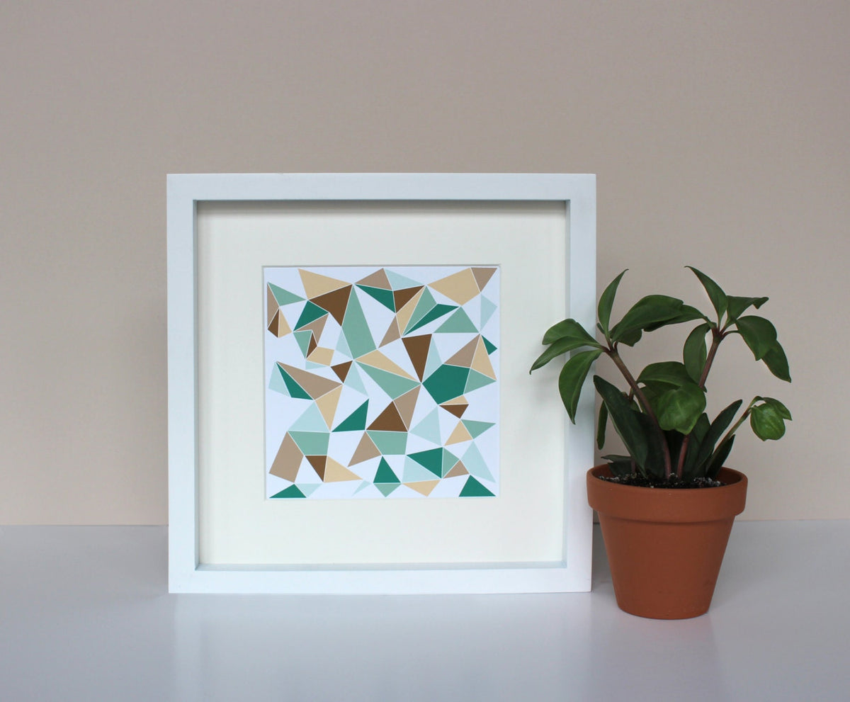 Geometric Triangle Art Print Set: Scandinavian Wall Decor