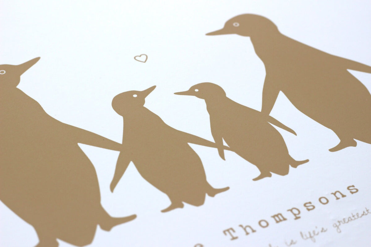Penguin Personalised Family Print