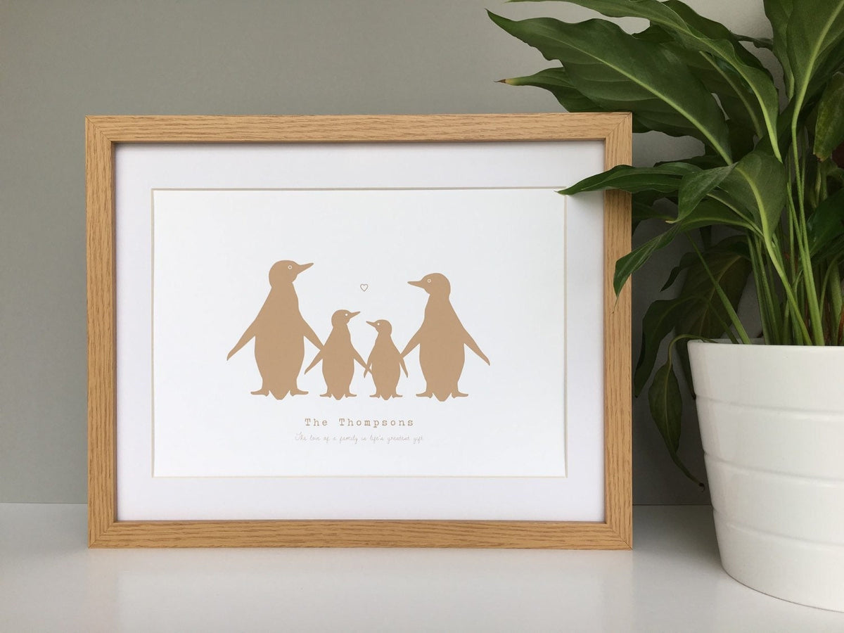 Penguin Personalised Family Print