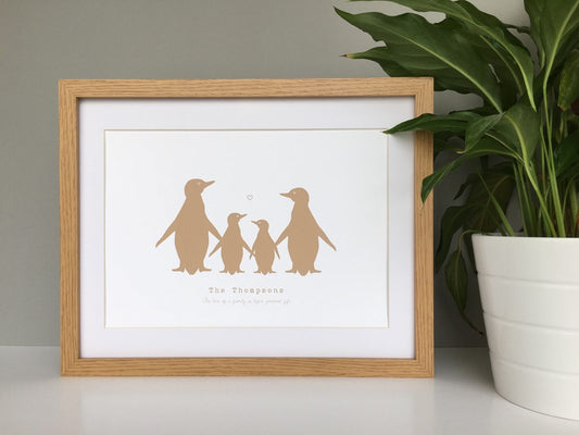 Penguin Personalised Family Print