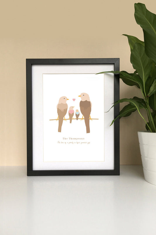 Family Personalised Print Birds