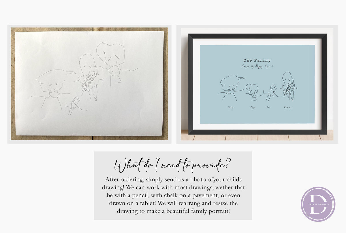 Family Portrait Drawing Personalised