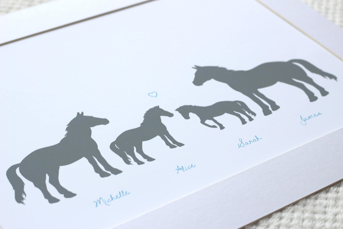 Family Print Horses, Horse Gift