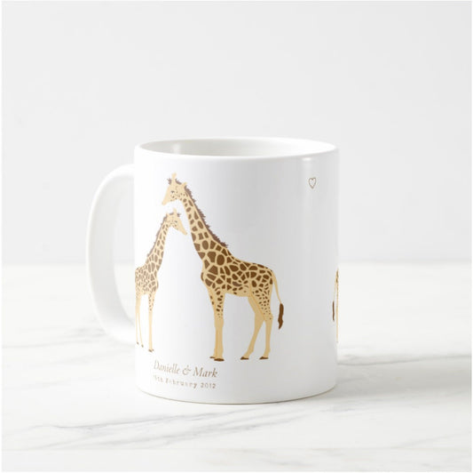 Personalised giraffe mug