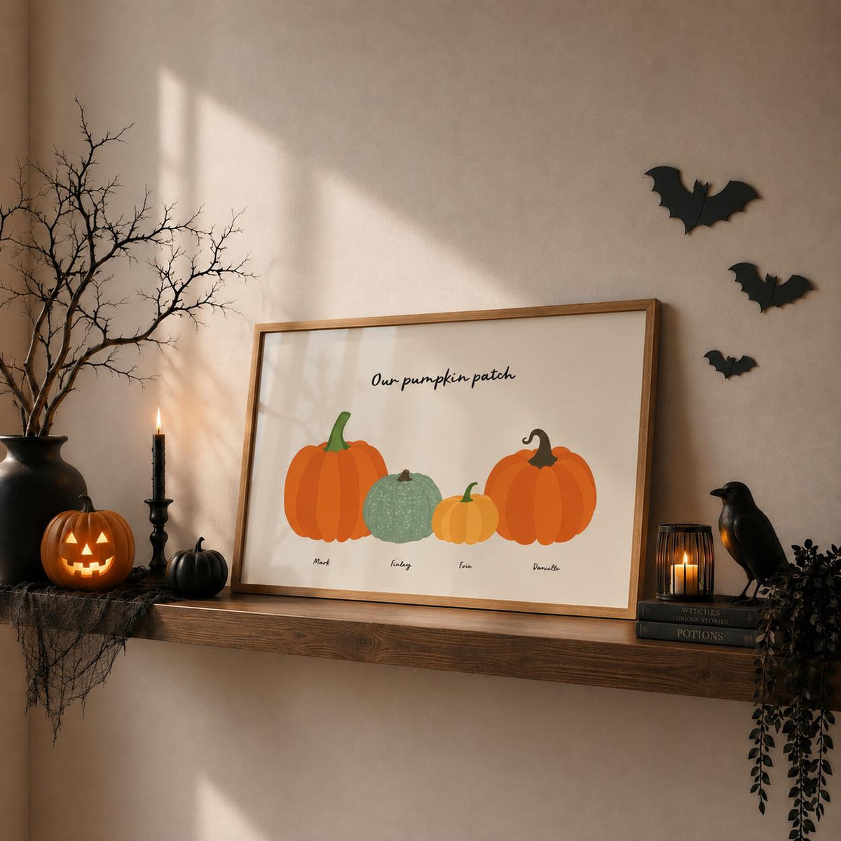 Personalised Family Halloween Pumpkin Print