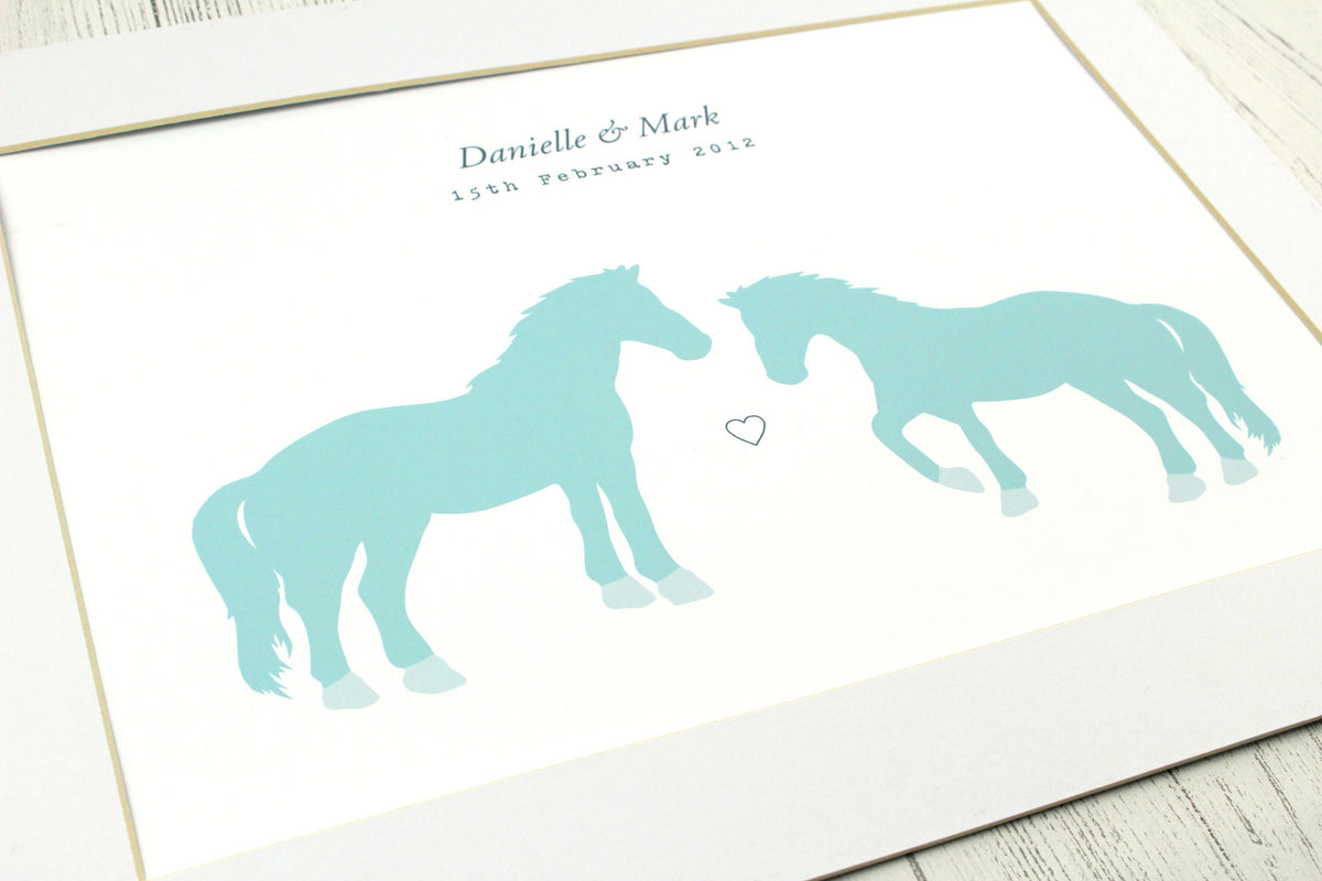 Horse couple personalised print