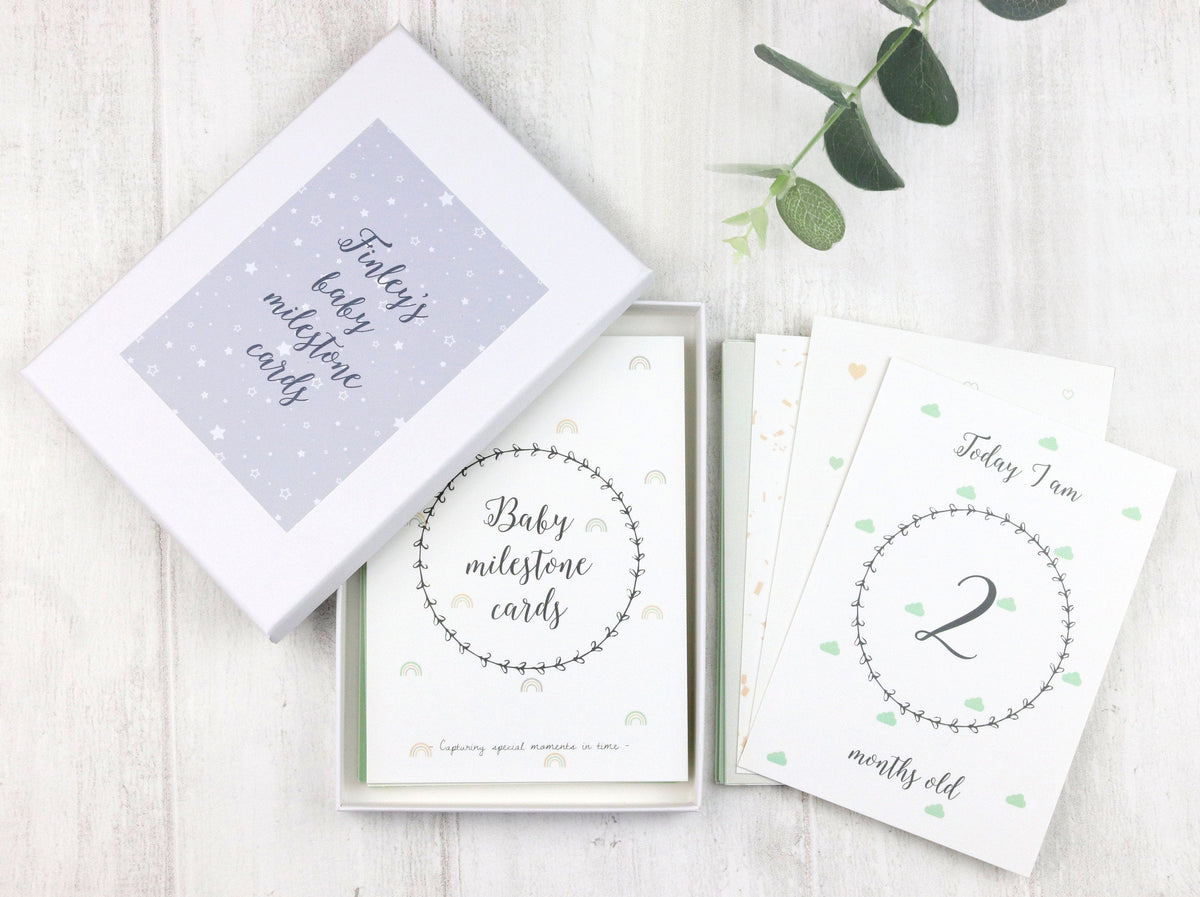 Baby milestone cards neutral colours