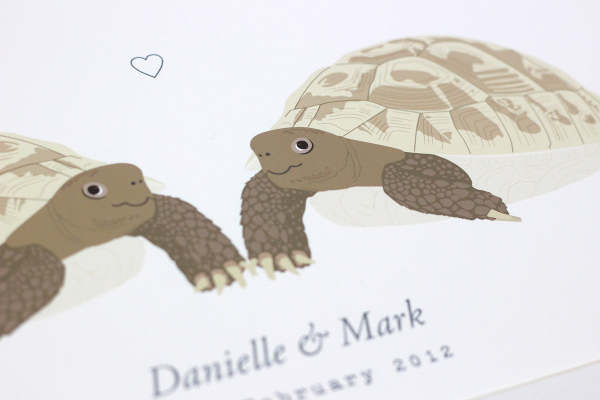 Tortoise couple personalised print