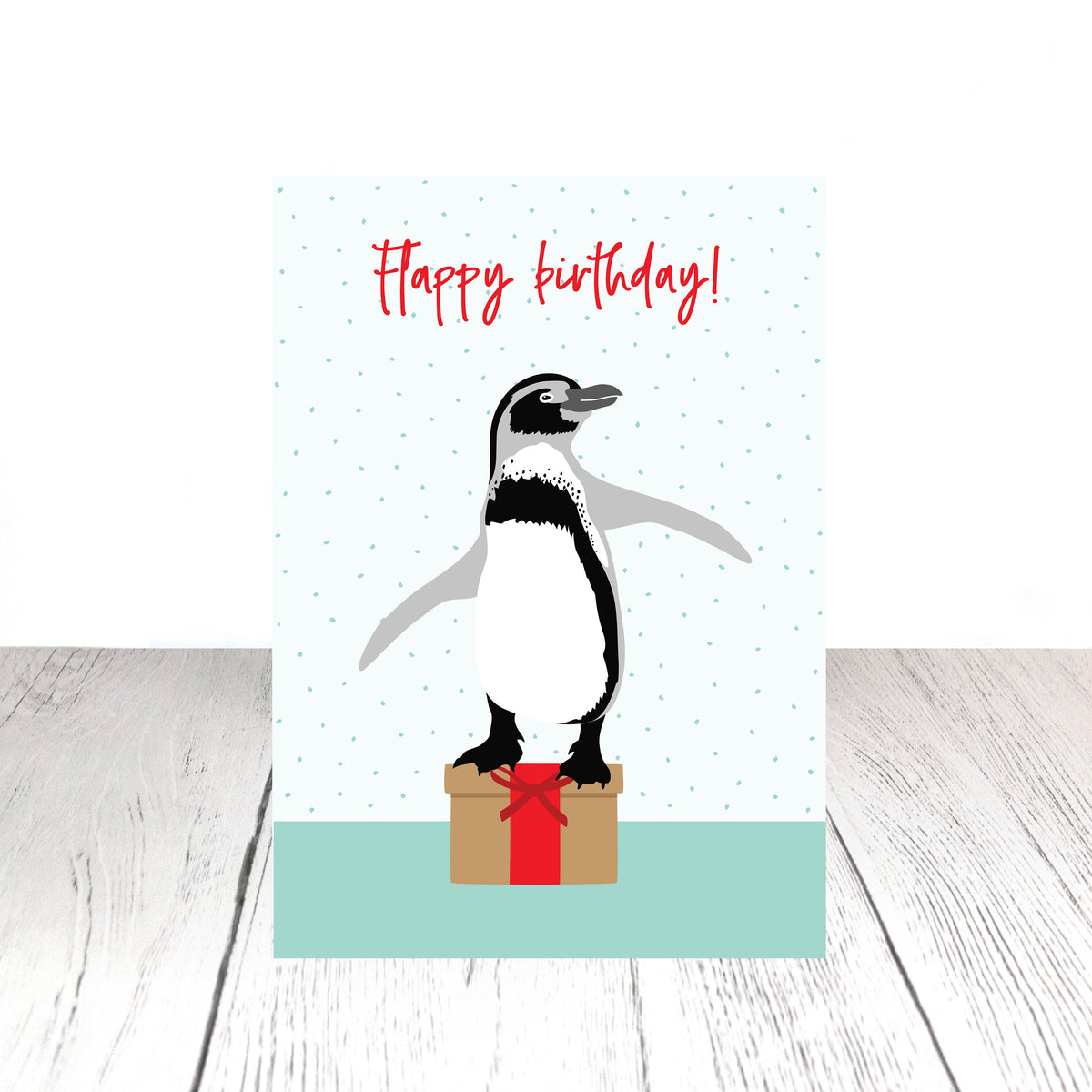 Penguin birthday card - flappy birthday!