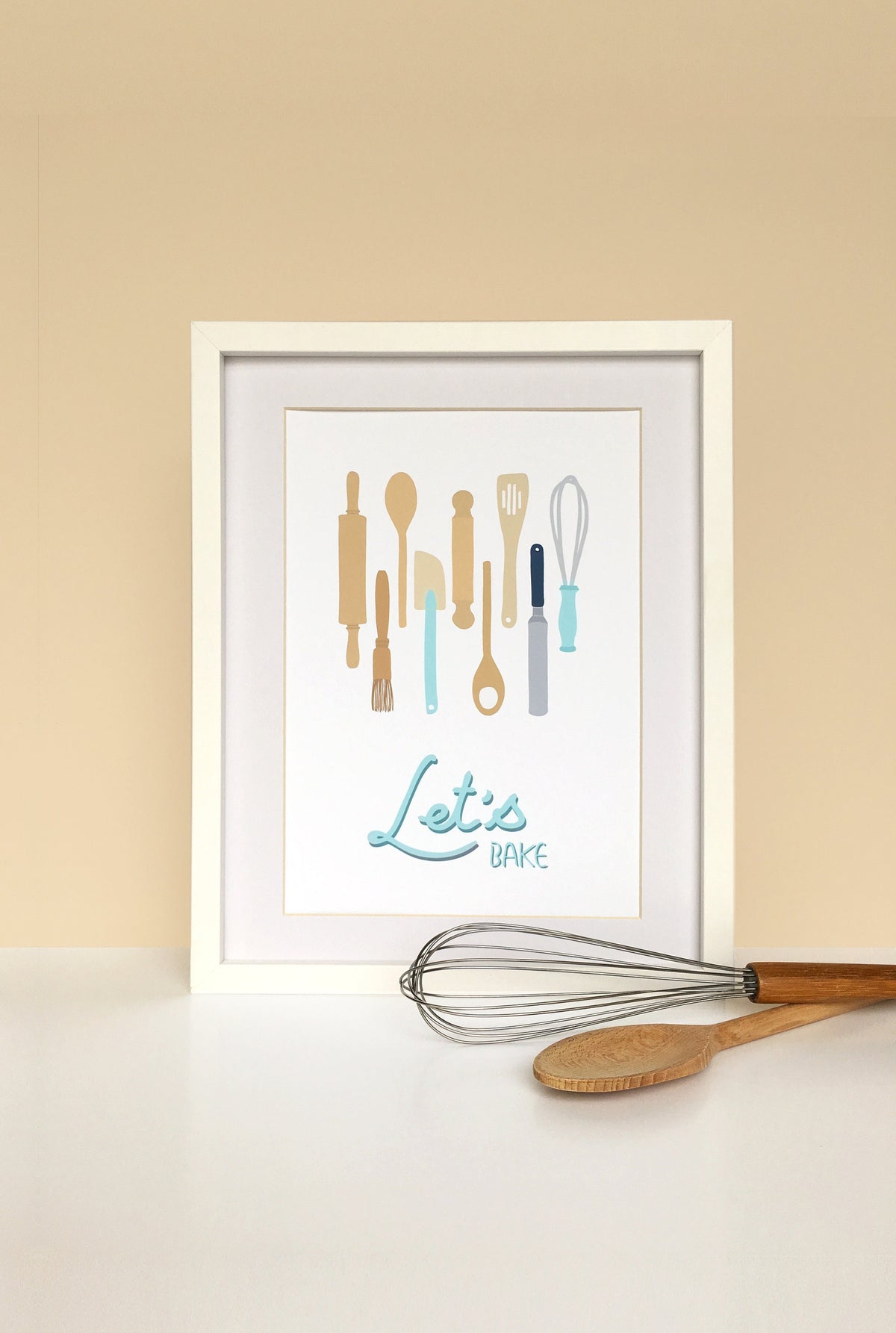 Kitchen wall art print for food lovers and bakers.