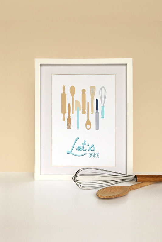 Kitchen wall art print for food lovers and bakers.